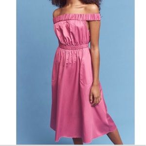 NTNW🌸Anthro Maeve Rose Off Shoulder Dress